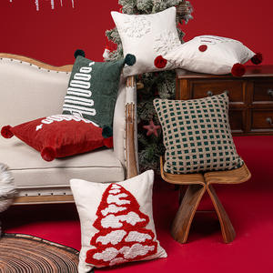 Christmas Tree Pattern Chenille Cushion Covers 45x45Cm Embroidered Square <b>Pillow</b> <b>Cases</b> For Living Room Home Decor - Product Image 5