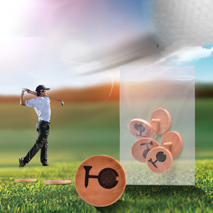 Accessoires de golf de marqueur de balle de golf en bambou naturel de haute qualité en gros d'usine du logo OEM de marqueur - Product Image 6