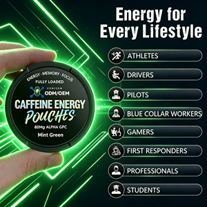 Bolsitas de Cafeína Natural 50mg con Melena de León y <span class=keywords><strong>Alfa</strong></span> GPC, Ayuda para el Estudio, Mejora la Memoria y la Concentración, Nootrópico, Sin Azúcar, Venta al por Mayor, OEM - Product Image 4