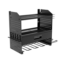 Support mural à 4 niveaux pour perceuse Organisateur d'outils électriques modulaires avec station de charge
