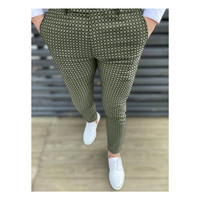 Pantalons habillés à carreaux pour homme, nouvelle arrivée, coupe classique, devant plat, pantalon de costume à carreaux, chino décontracté, style à carreaux