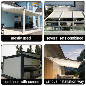 Pérgola eléctrica plegable de PVC personalizada, pérgola retráctil de techo con dosel retráctil - Product Image 3