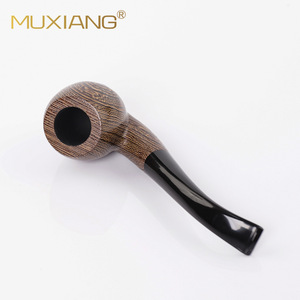 Muxiang Wooden Tobacco Pipe Bent Type Solid Wood Handmade For Men Smoking Accessory Customized - Product Image 3
