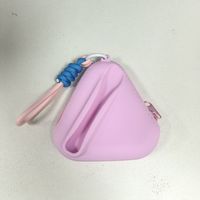 Petite pochette de rangement pour rouge à lèvres en silicone, porte-gloss à lèvres triangulaire, organiseur de cosmétiques portable pour voyage