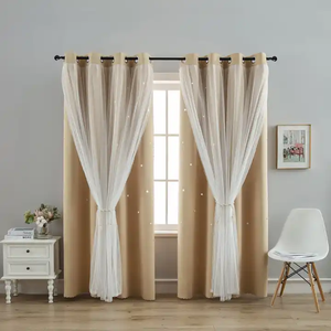 DaiRui Rideau occultant en dentelle à <span class=keywords><strong>double</strong></span> couche de couleur unie prêt à l'emploi Princesse de créateur et étoile pour le salon Vente en gros - Product Image 4