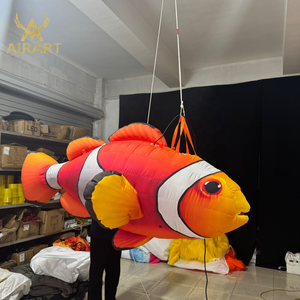 Ballon de poisson de récif gonflable de 2.3m de long pour l'activité de fête sur le thème de l'océan, mascotte de poisson <span class=keywords><strong>clown</strong></span> éclatante pour la publicité - Product Image 2