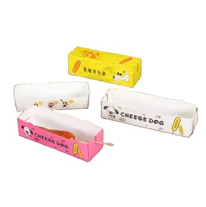 Environment-Friendly hotdog box kraft paper food trays with logo