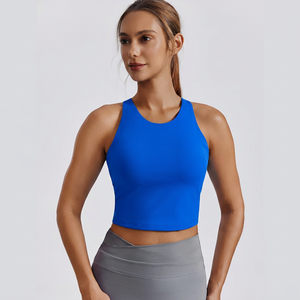 Top Deportivo Corto para Mujer, Estilo Racerback, Transpirable, de Secado Rápido, Sin Costuras, para Yoga y Entrenamiento - Product Image 5