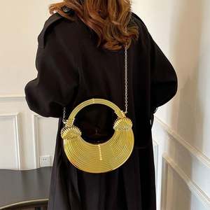 2025年新作ファッション卸売カスタムエレガントラウンドスレッドメタリックミラーアクリルハンドバッグプロムイブニングバッグ - Product Image 5