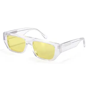 Acetate Frame Rectangle Women'S Sunglasses Polarized For Men Full Rim Women Trendy Retro 90S Square Sun Glasses Uv400 Protection