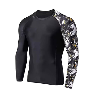 Wholesale Anti-UV Breathable MMA Rash Guard Sleeve Training <b>Compression</b> <b>Shirt</b> <b>Mens</b> Grappling Sports Shorts + Leggings Quick Dry - Product Image 2