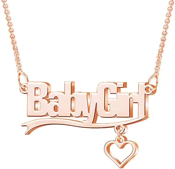 Wholesale Custom Gold Plated Name Necklace Chain Necklace Men Jewelry Rose Gold Stainless Steel Sterling Silver Women Necklaces