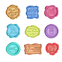 Autocollants de sceau, adhésifs pour l'emballage et les enveloppes, mini-autocollants personnalisés, autocollants de sceau en cire de bougie, design personnalisé 3D