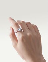 Anillo de compromiso SGARIT personalizado con diamante cultivado en laboratorio de 1-3 quilates, oro blanco de 14K, certificado IGI, corte redondo D-E VS, anillo de boda para mujer