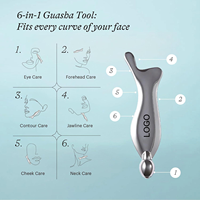 Outil Gua Sha pour le corps et les yeux, masseur facial en acier inoxydable pour soulager les tensions faciales et favoriser le drainage lymphatique
