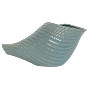 Vaso in ceramica a forma di onda, in gres costiero, per piante da interno ed esterno - Product Image 2