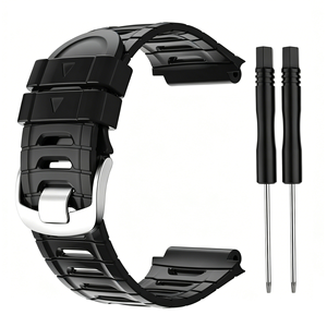 Bracelet de montre de remplacement en silicone à structure ergonomique respirante pour Garmin Forerunner <span class=keywords><strong>920XT</strong></span> avec boucle en acier inoxydable d'origine - Product Image 6