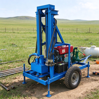 Petite plateforme de forage de puits d'eau sur remorque, 150 m, diesel, pour le forage de puits d'eau agricoles