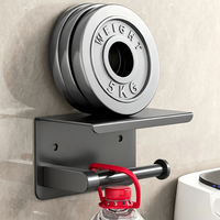 Porte-papier toilette mural en acier inoxydable 304 gris anthracite avec étagère de rangement, porte-rouleau de papier toilette imperméable pour salle de bain