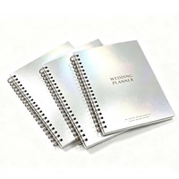 Organisateur de mariage de luxe holographique personnalisé A5/A4, imprimé offset, reliure spirale, couverture rigide, avec impression de cartes et autocollants