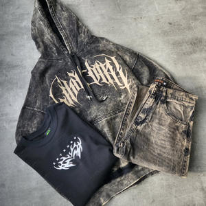 Sweat à capuche unisexe épais 360 g/m² 100 % coton personnalisé, haute qualité, délavé à l'acide, imprimé sérigraphié, col rond, coupe classique, longueur standard, finition brute - Product Image 1