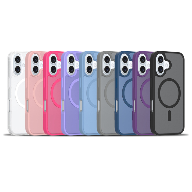Trendy Color Shockproof Magnetic Wireless Charging TPU PC Slim Phone Case for iPhone 16 Pro Max