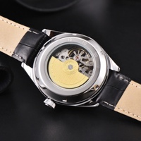 Montre automatique SK pour homme, réserve de marche, cadran squelette, étanche, acier inoxydable