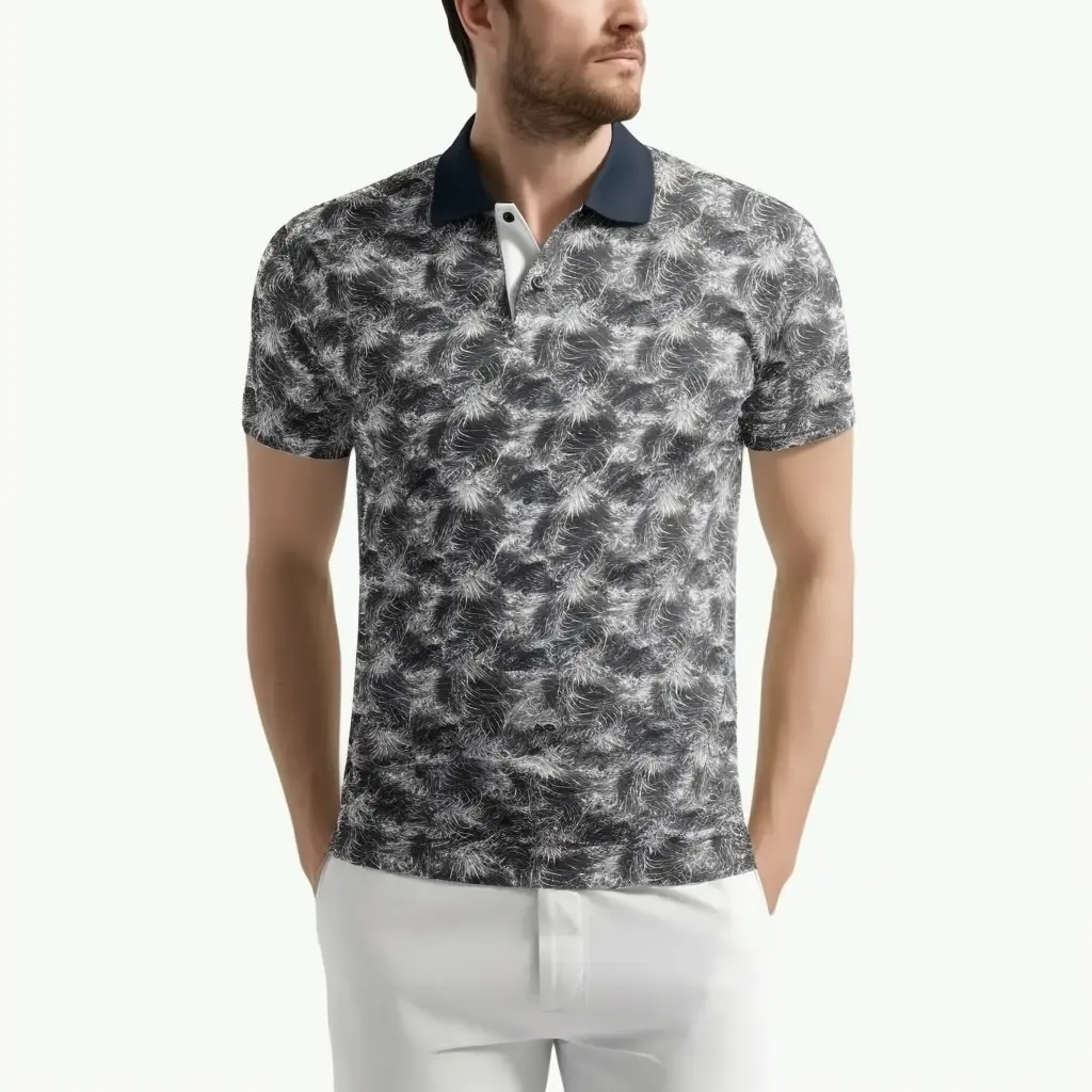 Summer Short Sleeve Polo Shirt Men Fashion Shirts Casual Slim Pattern Sports Fitness Polo Shirts Men's Clothing