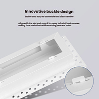 Diffuseur de plafond plat en aluminium encastré pour CVC, grille d'alimentation d'air réglable, débit d'air facilement contrôlable, installation facile, résistant à la corrosion, personnalisable OEM