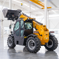 Chariot télescopique 3,5 tonnes 4x4 Diesel Moteur Yuchai 7m de levage Manipulateur télescopique pour la manutention de matériaux de construction HWR735 Portée 3,2m Euro 5