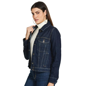 Veste en jean en coton respirant pour femmes grande taille de qualité supérieure pour la saison hivernale, design personnalisé, lavage décontracté, coupe ajustée - Product Image 6