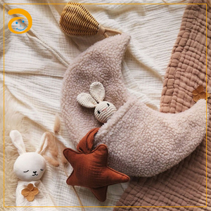Décoration murale en forme de lune, poche en sherpa, décoration de chambre d'enfant, accessoires pour bébé, sac de rangement pour chambre d'enfant, poche à dents de fée mignonne en forme de lune - Product Image 5