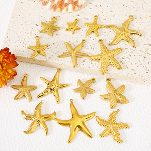 Componentes de Joyería de Acero Inoxidable con Forma de Estrella de Mar para la Fabricación de Collares 324 WLL324, Proceso de Goteo de Aceite - Product Image 1