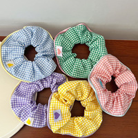 Ins nouvelle couleur bonbon cheveux chouchous coréen Plaid frais cheveux cravates femmes Simple tissu cheveux élastiques accessoires pour les filles