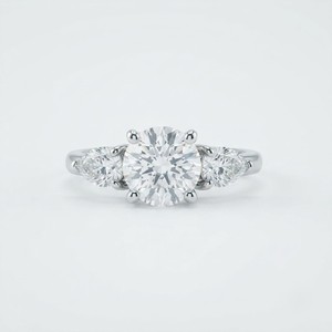 Anillo de Compromiso con Diamante de Corte Brillante Redondo, Elegante Anillo de Moissanita para el Día de San Valentín, Chapado en Oro Blanco, Anillo de Propuesta de Matrimonio - Product Image 1