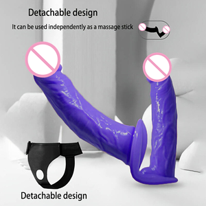 Горячая новинка 2025: Двусторонние кожаные штаны с реалистичным дилдо – носимая сексуальная игрушка для лесбиянок и геев - Product Image 4