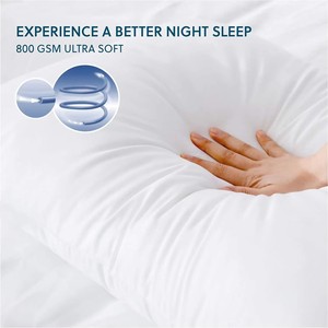 <span class=keywords><strong>Oreiller</strong></span> de cou moderne personnalisé blanc 100 % <span class=keywords><strong>microfibre</strong></span> alternative au <span class=keywords><strong>duvet</strong></span> 200TC à motif uni anti-bactérien pour lits d'hôtel - Product Image 2
