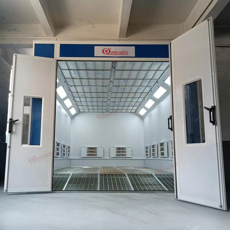 Детали кузова автомобиля, распылительная камера, инфракрасная сушилка, распылительная камера с системой очистки выхлопных газов