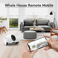 Distributeur de friandises pour chien 1080P Full HD Wifi Caméra 360 ° Déplacez-vous librement Application audio bidirectionnelle 30 jours de veille Robot pour animaux de compagnie Jouets