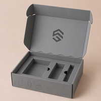 Boîte en carton ondulé E-Flute personnalisée avec logo imprimé, certifiée FSC, recyclable, avec inserts antichoc pour l'expédition e-commerce
