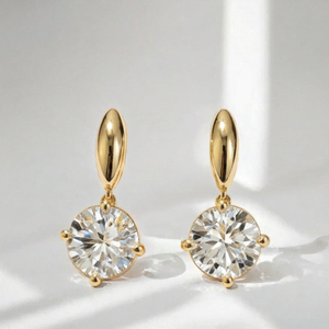 ต่างหูเพชรทรงกลมเจียระไนแบบบริลเลียนท์ ทอง 14K ได้รับการรับรองจาก IGI เพชรเพาะเลี้ยงในห้องปฏิบัติการ ดีไซน์โรแมนติก เครื่องประดับหรูหราสำหรับทุกเพศ - Product Image 3