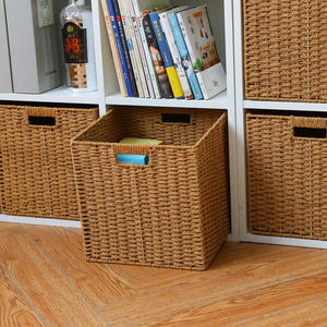 PP-Rattan Geflochtener Spielzeug-Aufbewahrungskorb Seegras-Wäschekorb Papierseil-Geflochtener Organizer-Korb Kleiderschrank-Organizer Korbwaren - Product Image 4