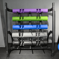 Étagère de rangement en métal robuste à 5 niveaux VIPR, réglable, portable, pour salle de sport commerciale, fitness - Marque BLD, usage universel, noir, personnalisable