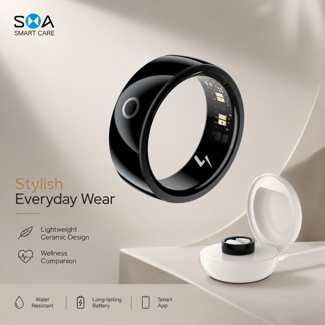 Wholesale  Smart Ring for Men Heart Rate Blood Oxygen Sleep Tracking Fitness Ring with Wireless Charging