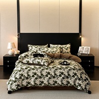 Ensemble de housse de couette quatre pièces tricotée 600TC, antistatique, avec pompons en peluche, chaude, douce pour la peau, épaisse, automne-hiver