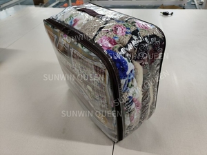 Ensemble de couette d'hiver en sherpa Borrego moderne à motif végétal, taille King, 5/7 pièces, personnalisable, avec rideaux et taie d'oreiller, vente chaude - Product Image 2