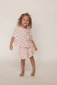 طقم بيجامات صيفية من ألياف الخيزران والفيسكوز بطباعة مخصصة ، طقم قصير مكشكش ناعم للفتيات - Product Image 4