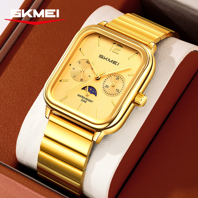 Wholesale Hot Selling Luxury Brand Men Quartz Watch Square Case 3ATM Water Resistant Japan Movement OEM Customize Logo Watches