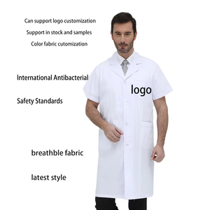 Bata <span class=keywords><strong>de</strong></span> Laboratorio Personalizada para <span class=keywords><strong>Hombre</strong></span>, Blanca, Profesional, Larga, Uniforme <span class=keywords><strong>de</strong></span> Médico <span class=keywords><strong>de</strong></span> Hospital - Product Image 3