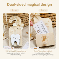 Kit de porte-clés en bois double face pour la Fée des Dents avec bouteille à souvenirs et certificat – Cadeau de développement pour la crèche en bois durable